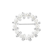 Lund Copenhagen Sølv Broche med Hvide Ferskvandsperler 9041272-33