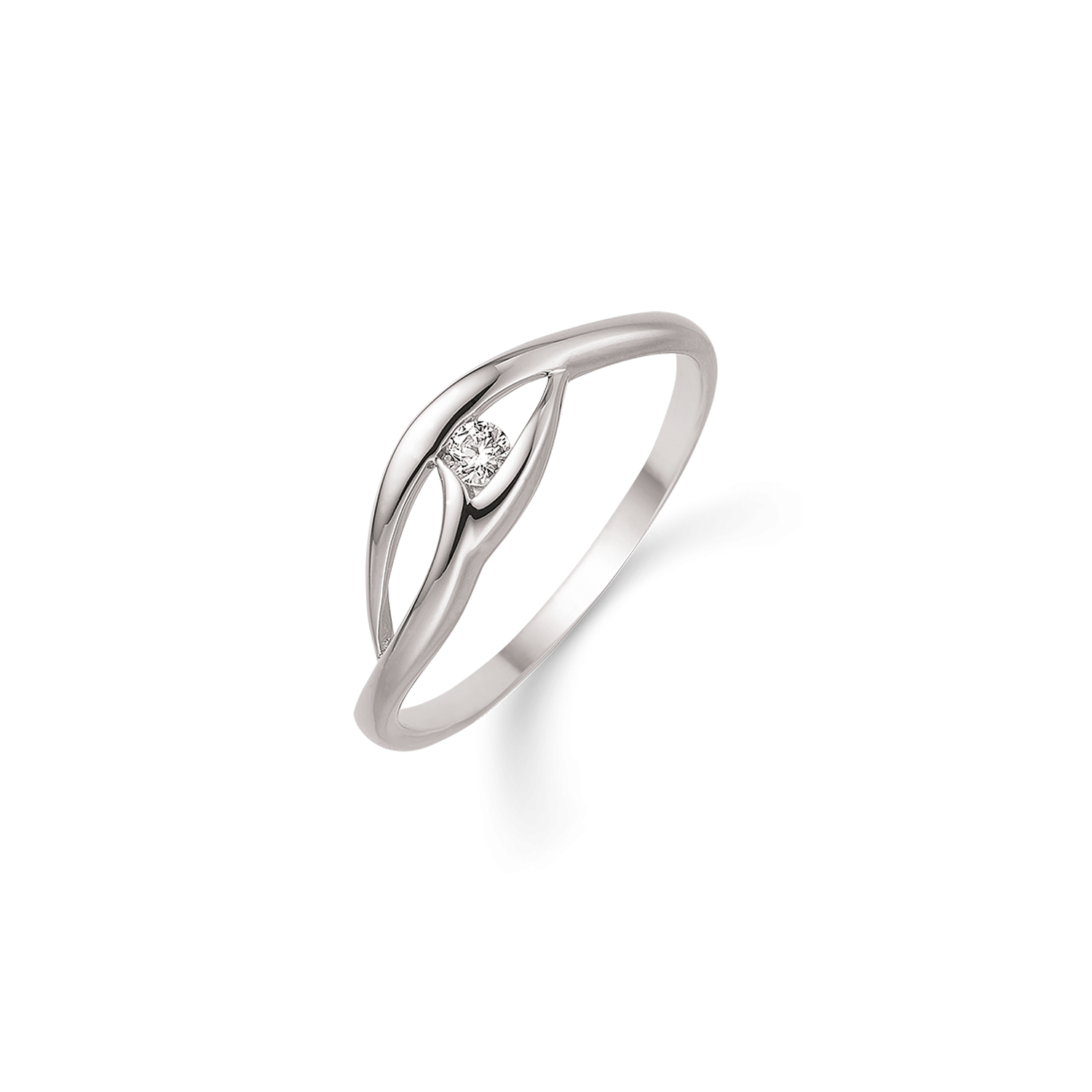 Sttøvring Design 8kt Hvidgulds Ring med Zirkonia 92232016