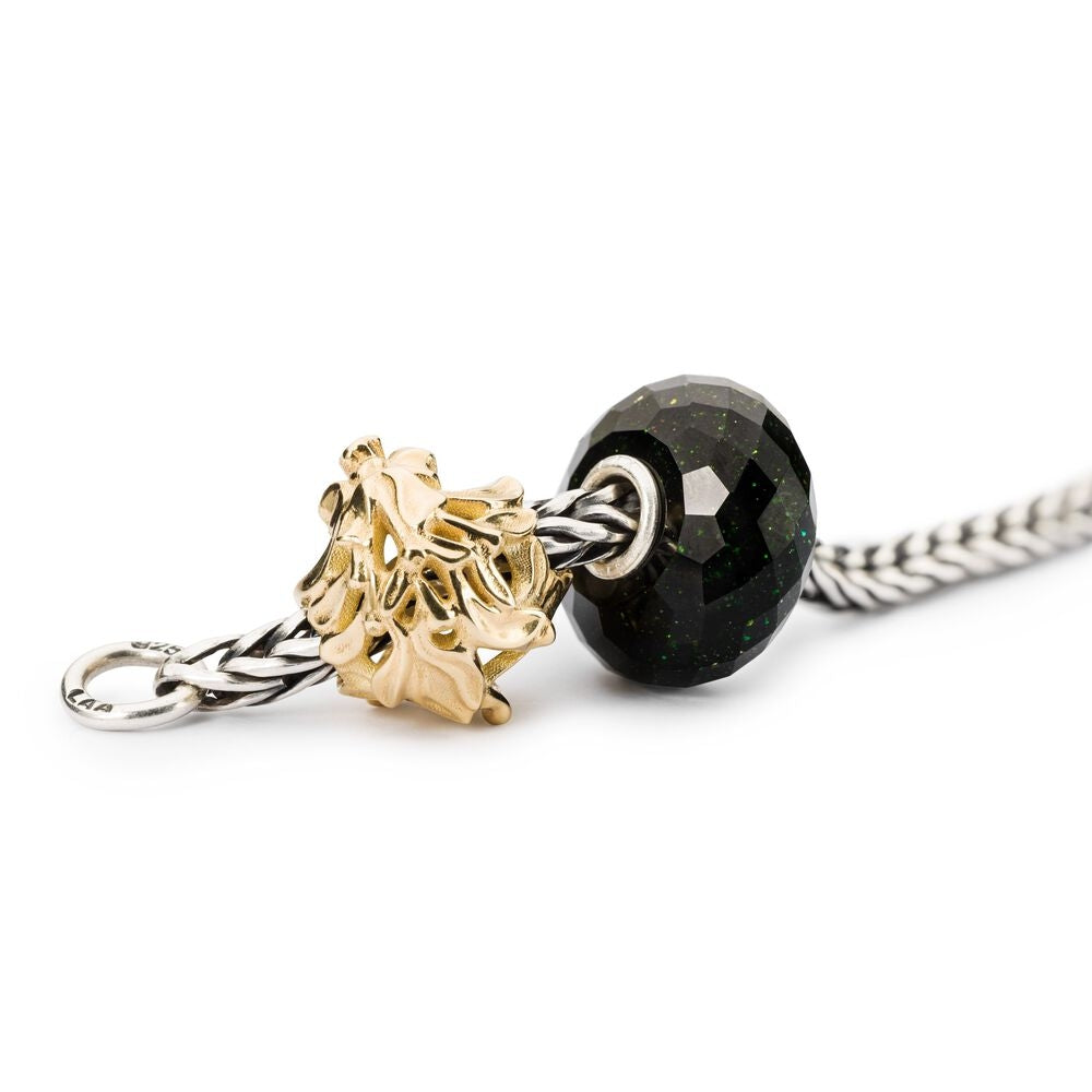 Trollbeads/Troldekugler Facetteret Grøn Guldsten TGLBE-30076
