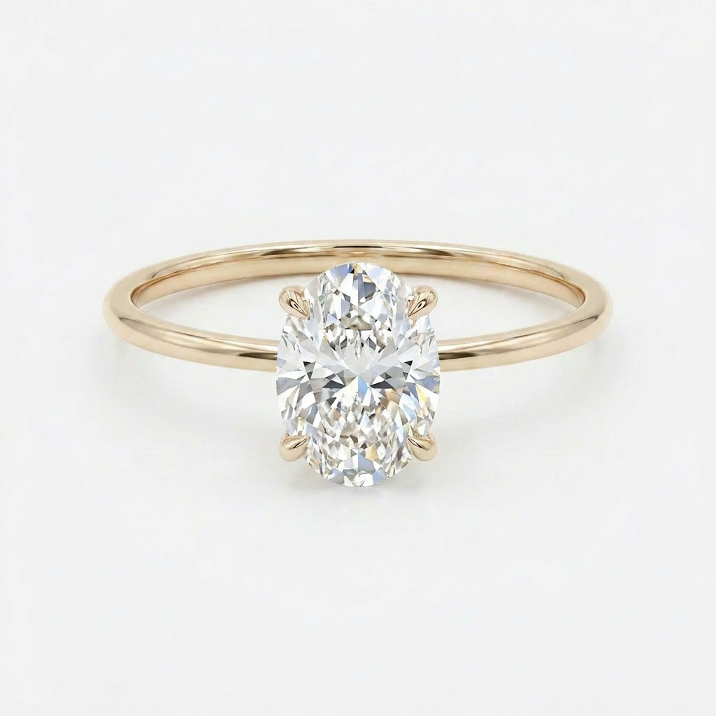 Bidstrup Design 14kt Guld ring med 1,0ct Oval Lab-grown diamant - Certifikat medfølger