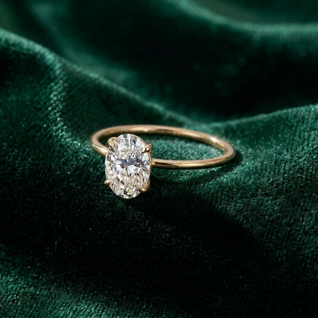 Bidstrup Design 14kt Guld ring med 1,0ct Oval Lab-grown diamant - Certifikat medfølger