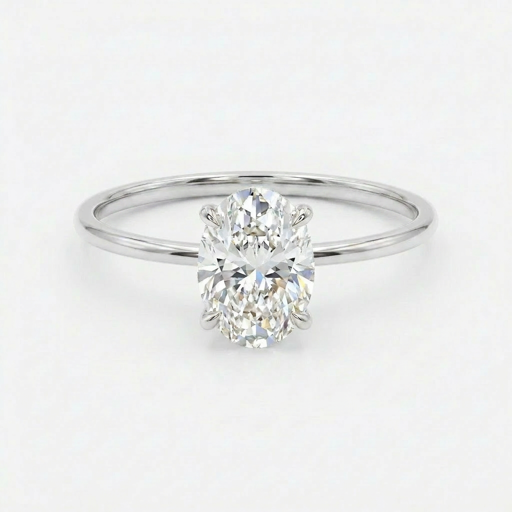 Bidstrup Design 14kt Hvidguld ring med 1,0ct Oval Lab-grown diamant