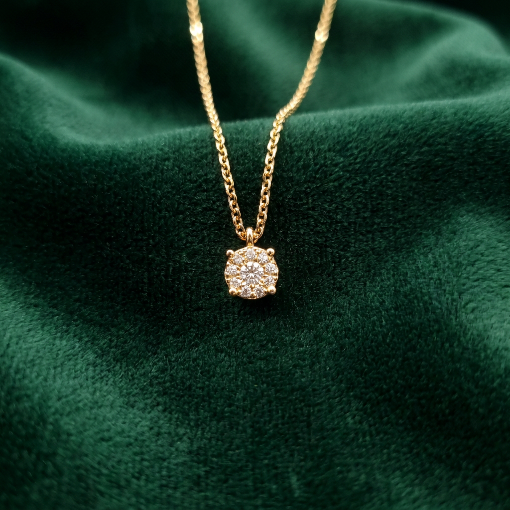 Bidstrup Design 18kt Guld Halskæde med i alt 0,05ct Brillanter