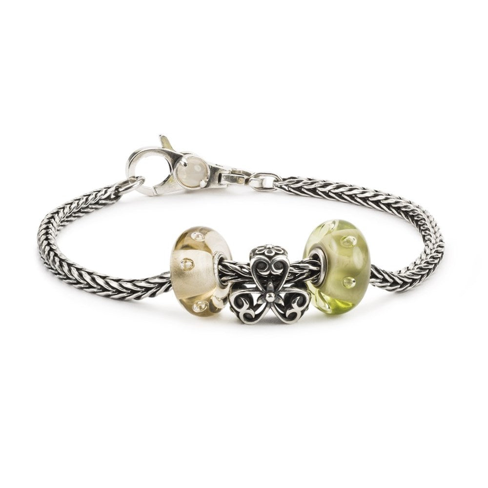 Trollbeads/Troldekugler Hvid & grøn lås TAGLO-00081