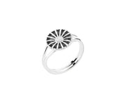 Lund Copenhagen Sølv Ring med 11mm Sort Marguerit 907011-S