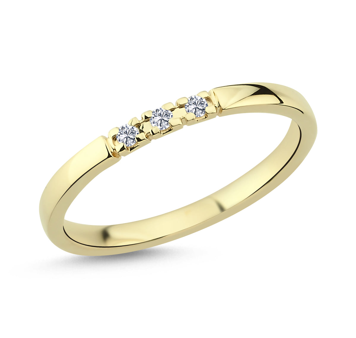 Nuran Unite Alliancering 8kt Guld med 3 x 0,02ct