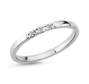 Nuran Unite Alliancering 9kt Hvidguld med 3 x 0,02ct