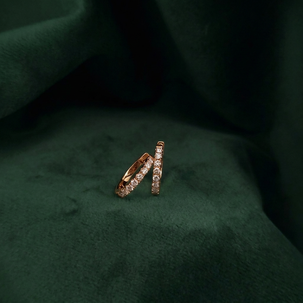 Bidstrup Design 18kt Guld Creol med i alt 0,23ct Brillanter Ø12mm