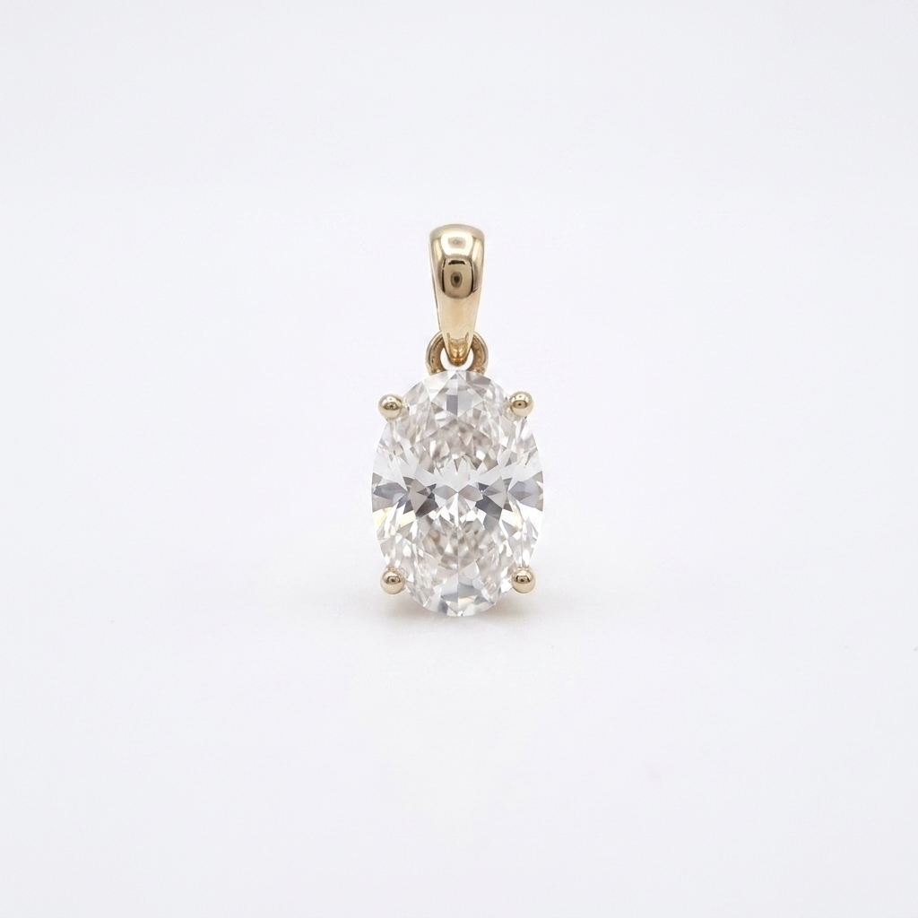 Bidstrup Design 14kt Guld vedhæng med 2,0ct Oval Lab-grown diamant