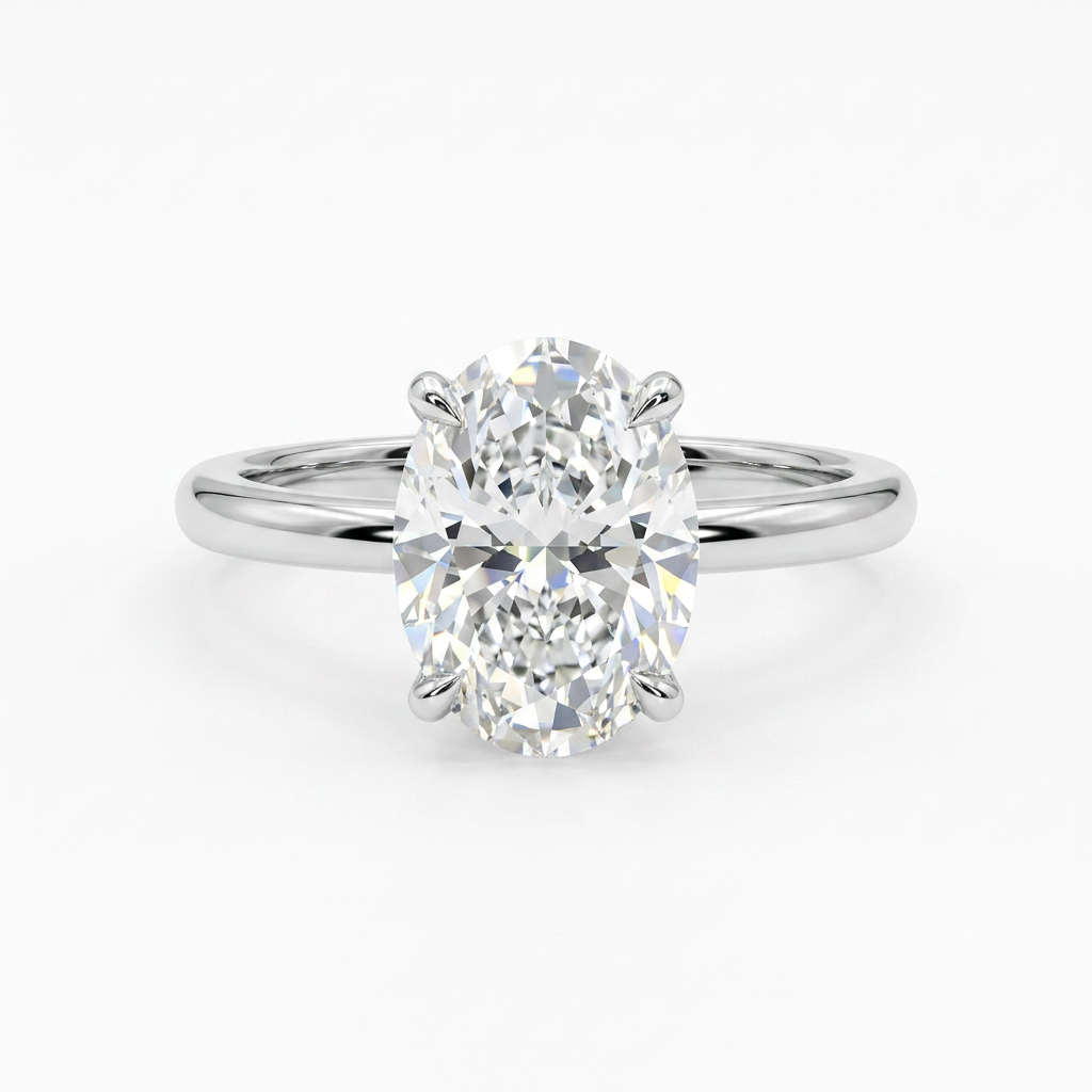 Bidstrup Design 14kt Hvidguld ring med 2,0ct Oval Lab-grown diamant