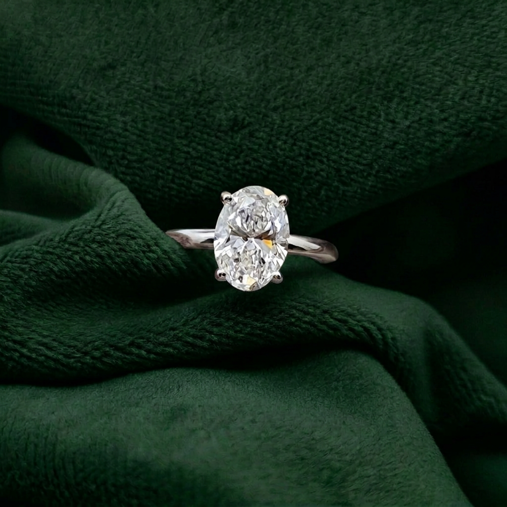 Bidstrup Design 14kt Hvidguld ring med 2,0ct Oval Lab-grown diamant