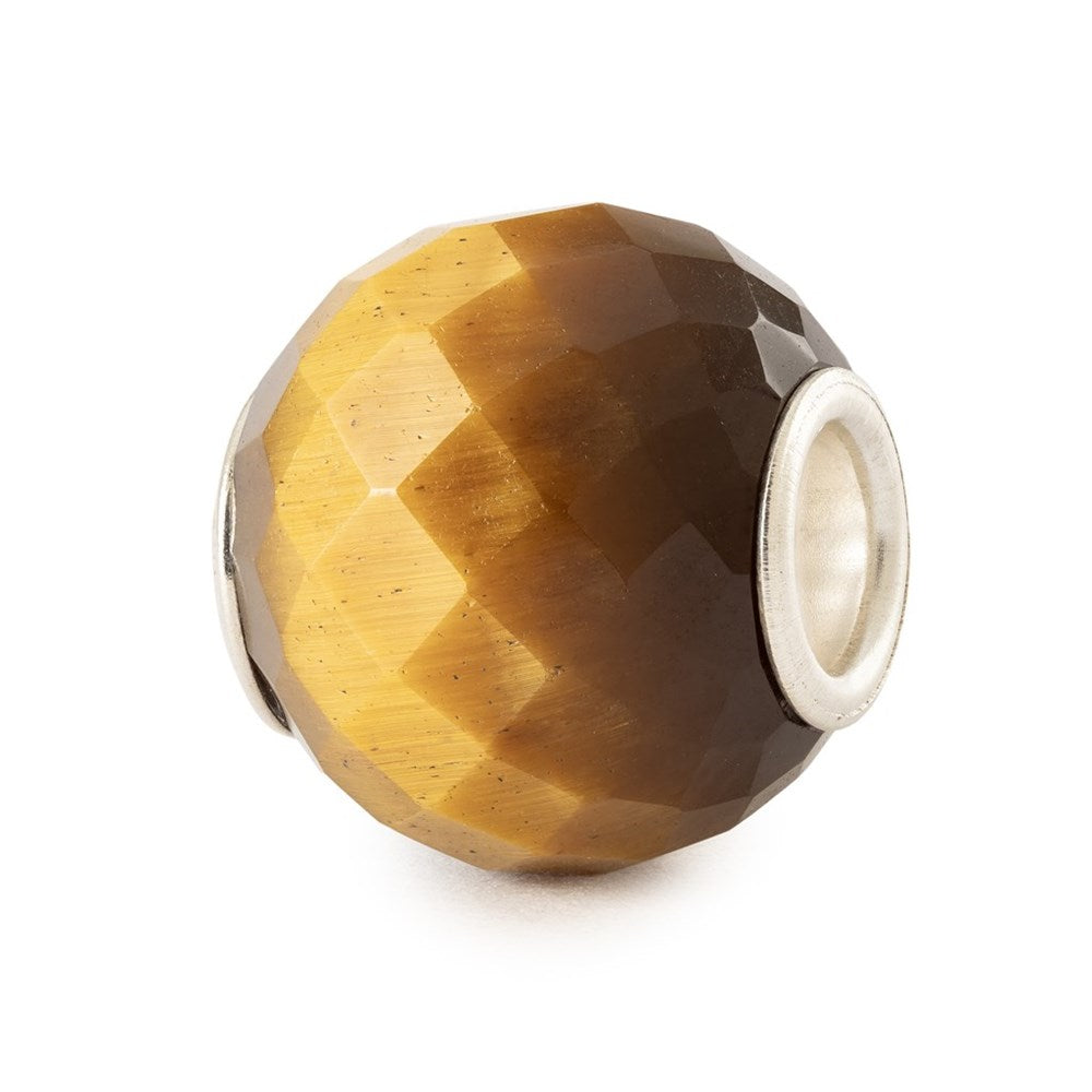 Trollbeads/Troldekugler Rund gul tigerøje facet TSTBE-00041