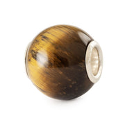 Trollbeads/Troldekugler Rund gul tigerøje TSTBE-00042