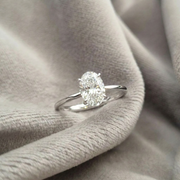 Bidstrup Design 14kt Hvidguld ring med 1,0ct Oval Lab-grown diamant - Certifikat medfølger (Copy)