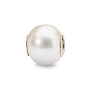 Trollbeads/Troldekugler Hvid perle med 18 karat guldkerne kugle TAGBE-00086