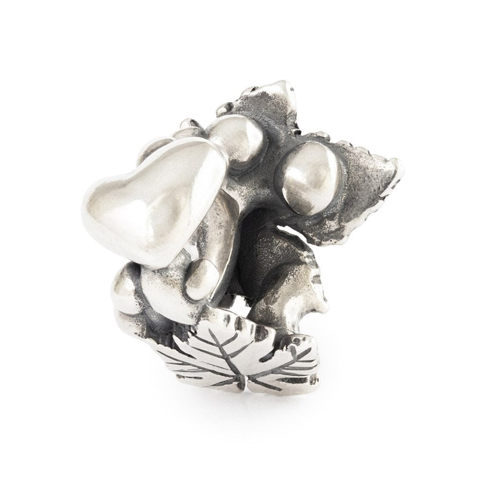 Trollbeads/Troldekugler Kastanjehjerte sølvkugle TAGBE-10293