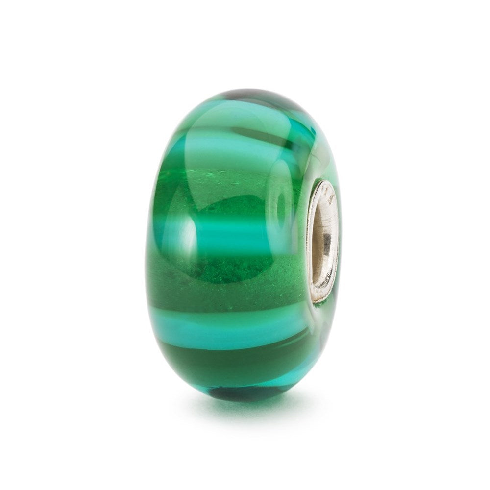 Trollbeads/Troldekugler Grøn stribe kugle TGLBE-10053