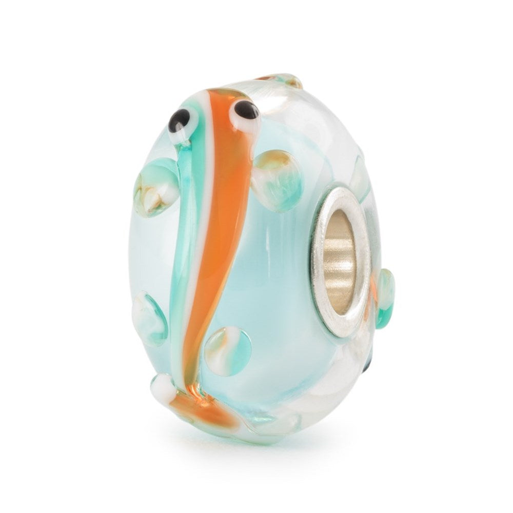 Trollbeads/Troldekugler Fredfyldt turkis fisk kugle TGLBE-20420