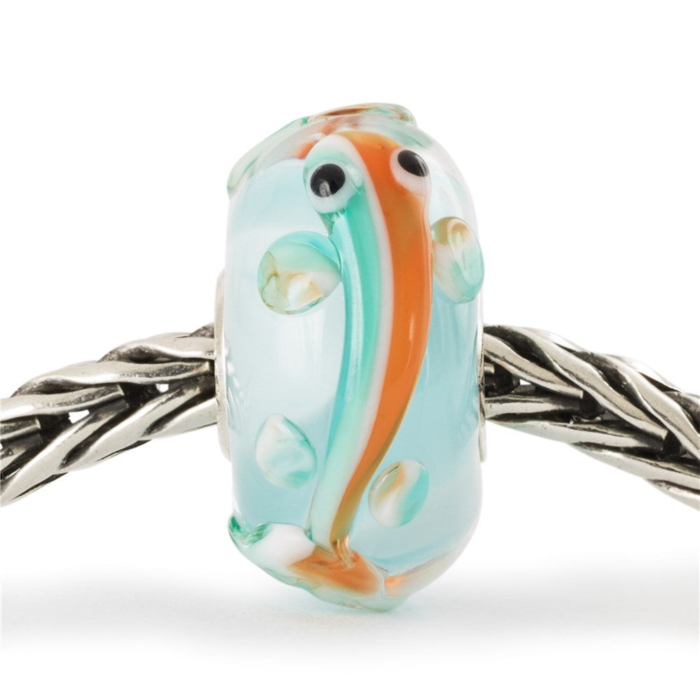 Trollbeads/Troldekugler Fredfyldt turkis fisk kugle TGLBE-20420