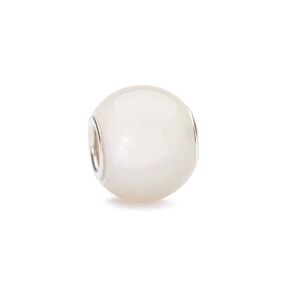 Trollbeads/Troldekugler Rund hvid månesten kugle TSTBE-00017
