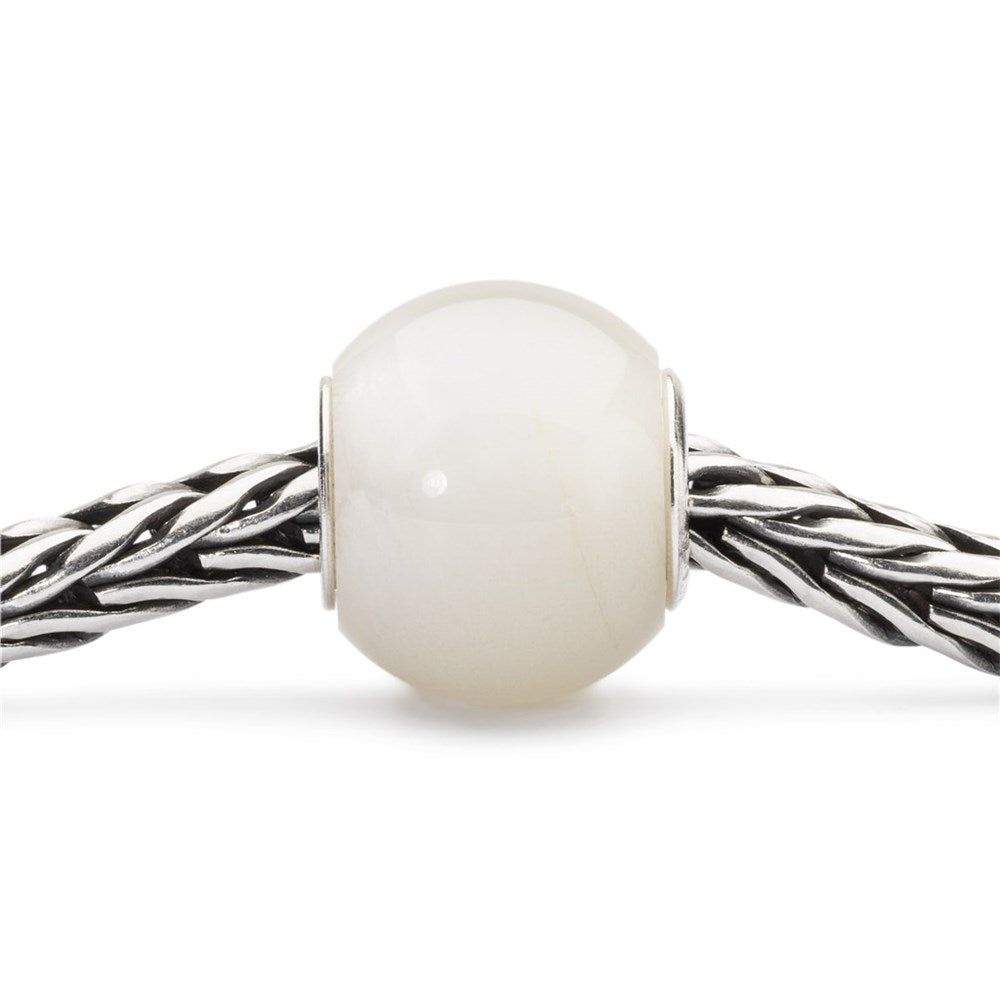 Trollbeads/Troldekugler Rund hvid månesten kugle TSTBE-00017