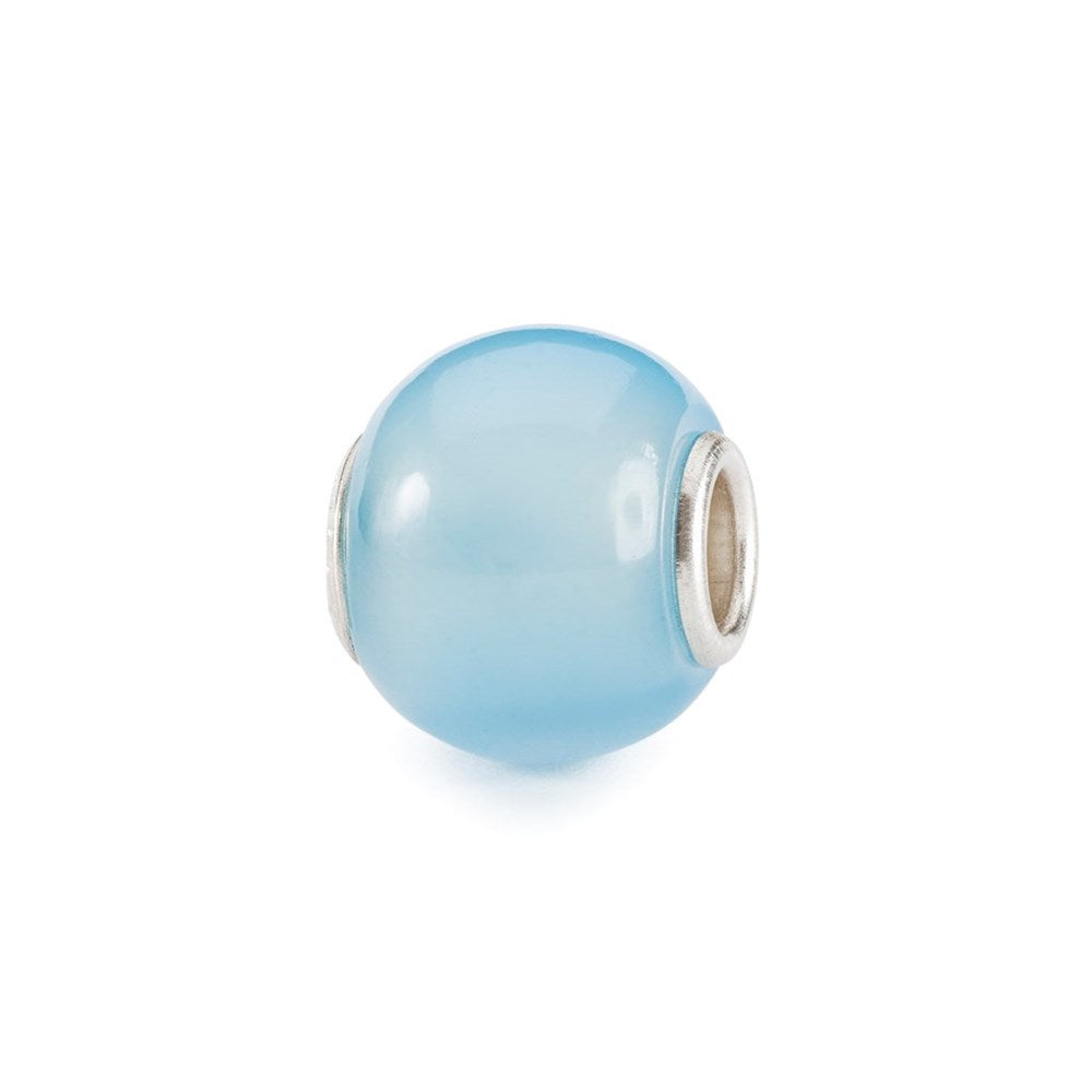 Trollbeads/Troldekugler Rund lyseblå agat kugle TSTBE-00037