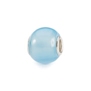 Trollbeads/Troldekugler Rund lyseblå agat kugle TSTBE-00037