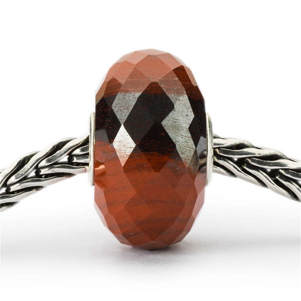 Trollbeads/Troldekugler Rød chalcedon med hematit kugle TSTBE-20039
