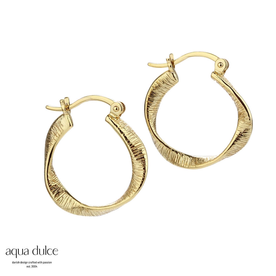 Aqua Dulce Small Twisted Lines Hoop 5310