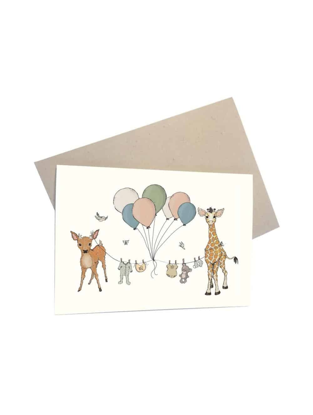 Animal Clothesline Kort A6
