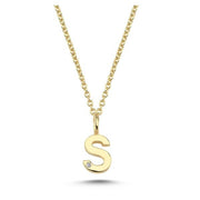Nuran 14kt Guld Bogstav S Vedhæng med Diamant V2200-S 0005