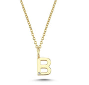Nuran 14kt Guld Bogstav B Vedhæng med Diamant V2200-B 0005