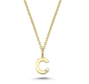 Nuran 14kt Guld Bogstav C Vedhæng med Diamant V2200-C 0005
