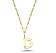 Nuran 14kt Guld Bogstav D Vedhæng med Diamant V2200-D 0005