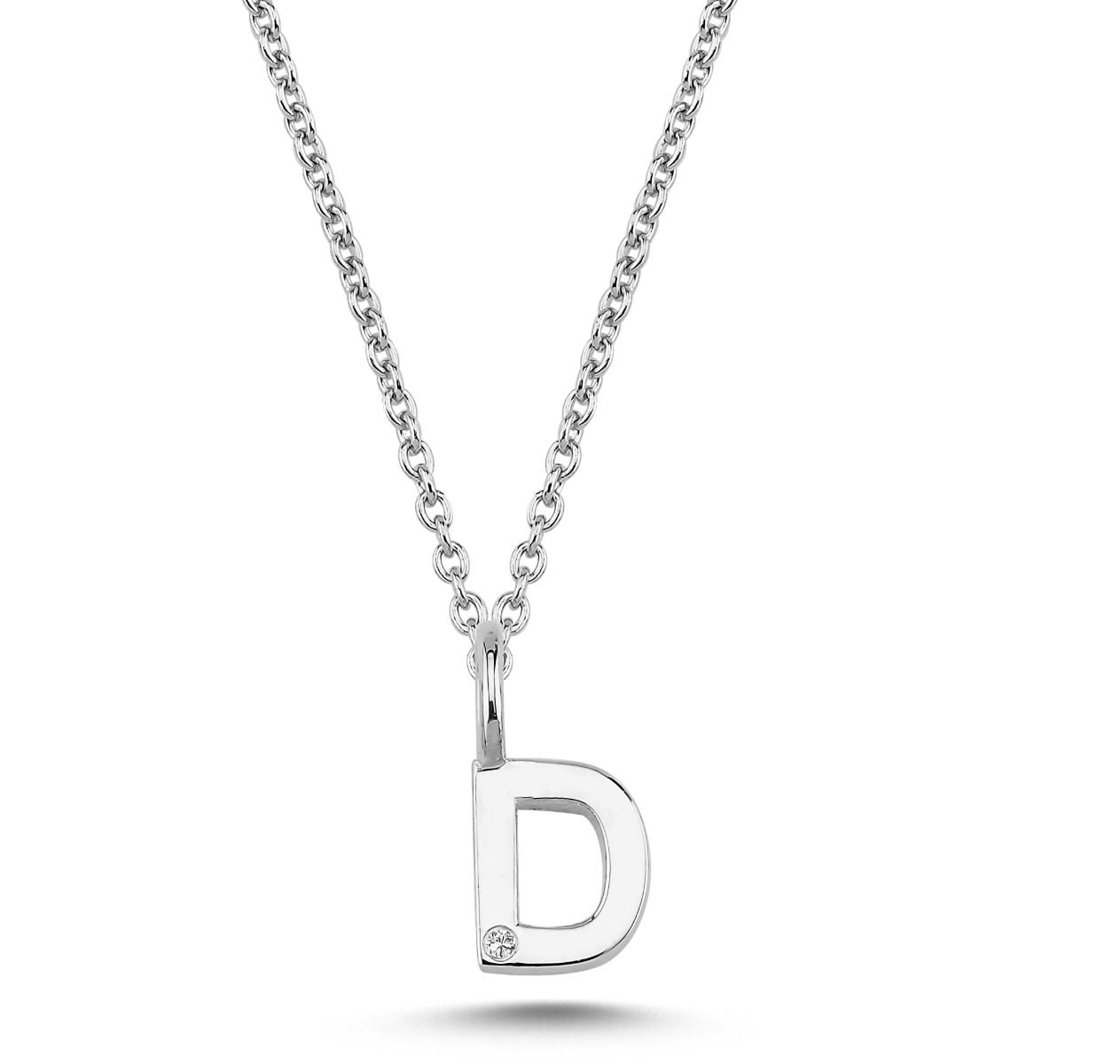 Nuran 14kt Guld Bogstav D Vedhæng med Diamant V2200-D 0005