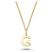 Nuran 14kt Guld Bogstav G Vedhæng med Diamant V2200-G 0005