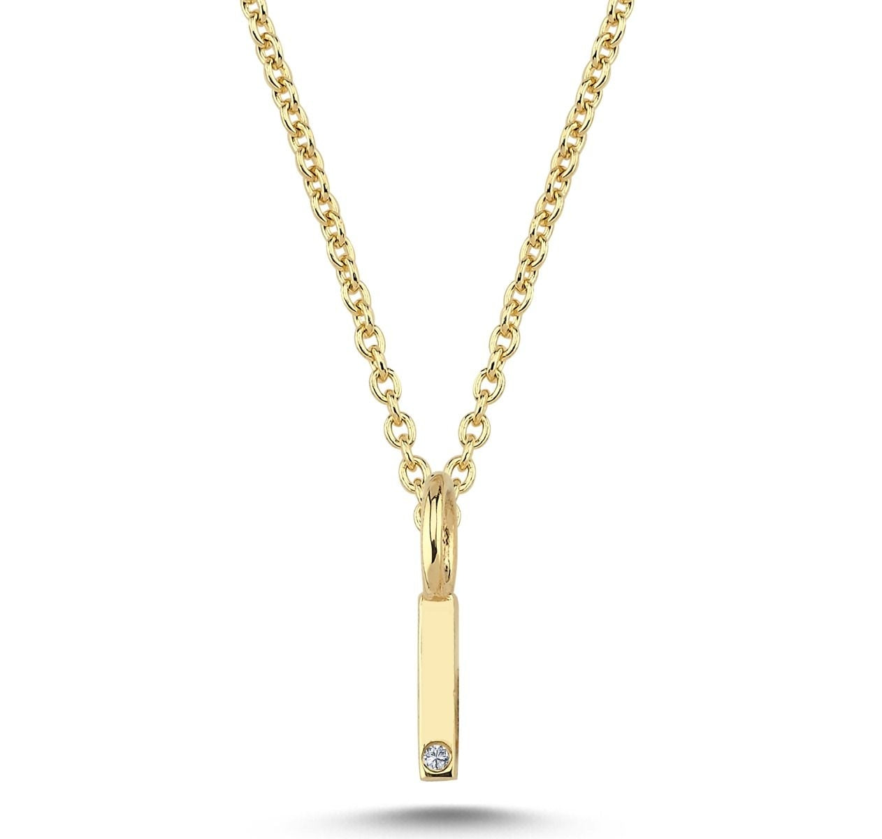 Nuran 14kt Guld Bogstav I Vedhæng med Diamant V2200-I 0005
