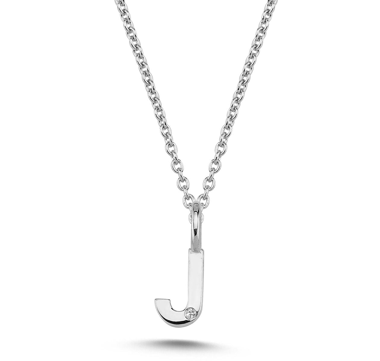 Nuran 14kt Guld Bogstav J Vedhæng med Diamant V2200-J 0005