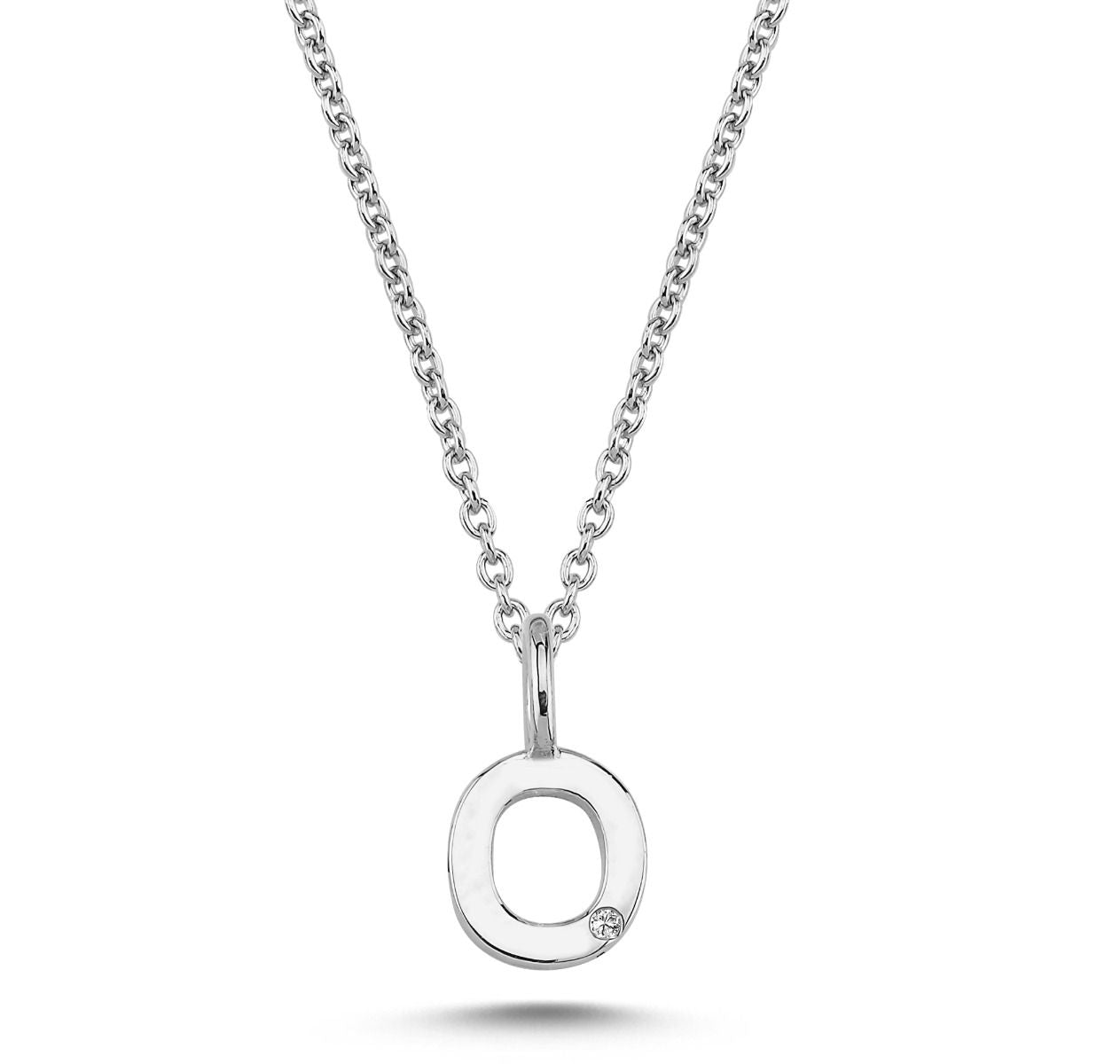 Nuran 14kt Guld Bogstav O Vedhæng med Diamant V2200-O 0005