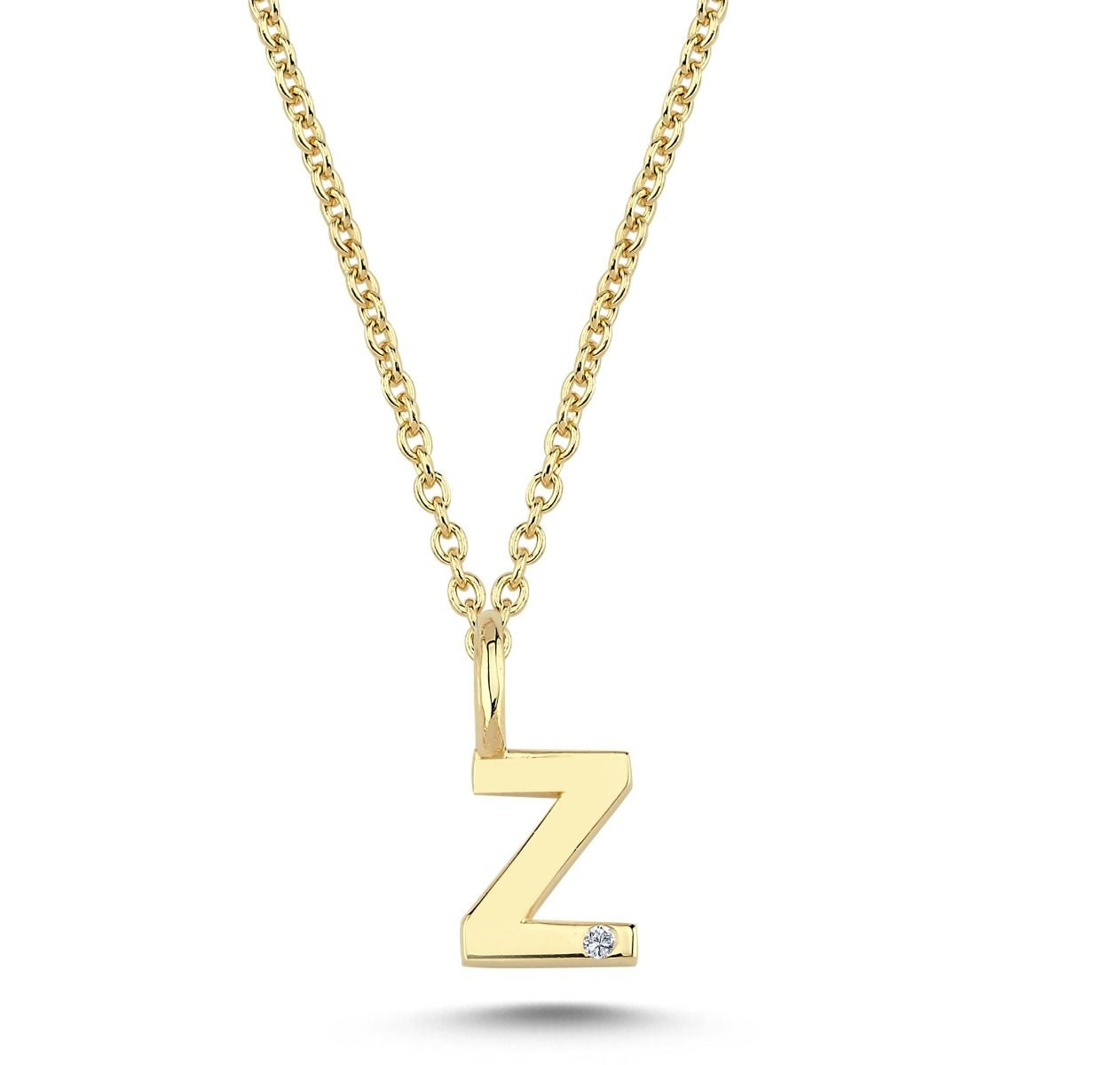 Nuran 14kt Guld Bogstav Z Vedhæng med Diamant V2200-Z 0005