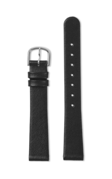 Ole Mathiesen Sort Læder Urrem 14mm  CLAL14RBL-ST