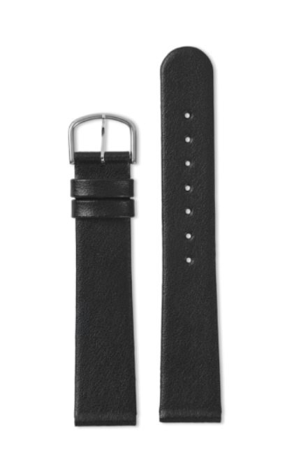Ole Mathiesen Sort Læder Urrem 18mm CMIL18RBL-ST
