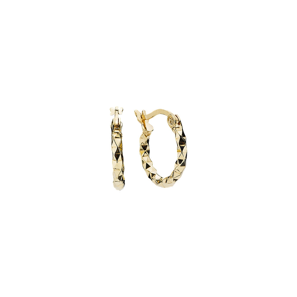 Lund Copenhagen 10mm Forgyldt Creol med Diamantskåret Mønster 909221-F