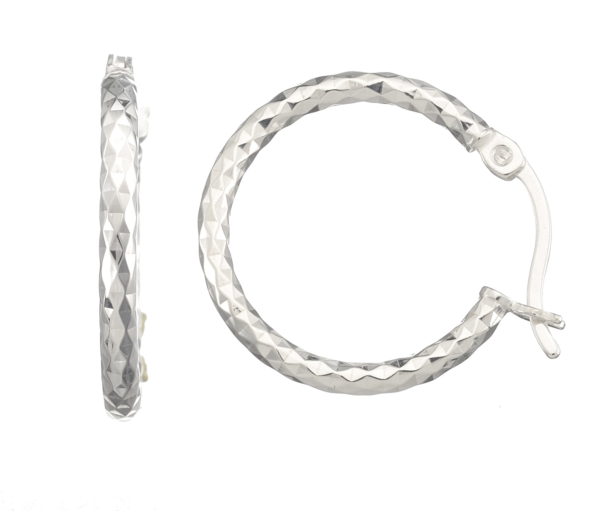 Lund Copenhagen 15mm Sølv Creol med Diamantskåret Mønster 909222