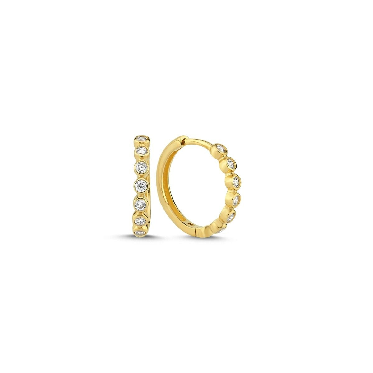 Melfia 14kt Guld Creoler med Zirkonia 15mm 2309 214F