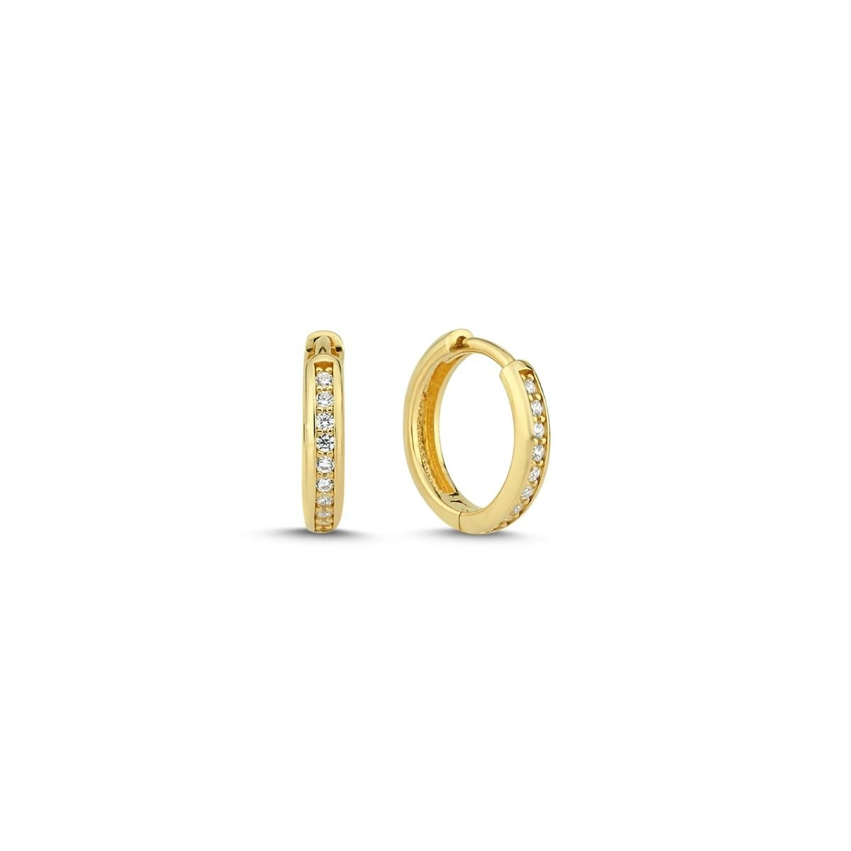 Melfia 14kt Guld Creol med Zirkonia 12,5mm 2343 214F