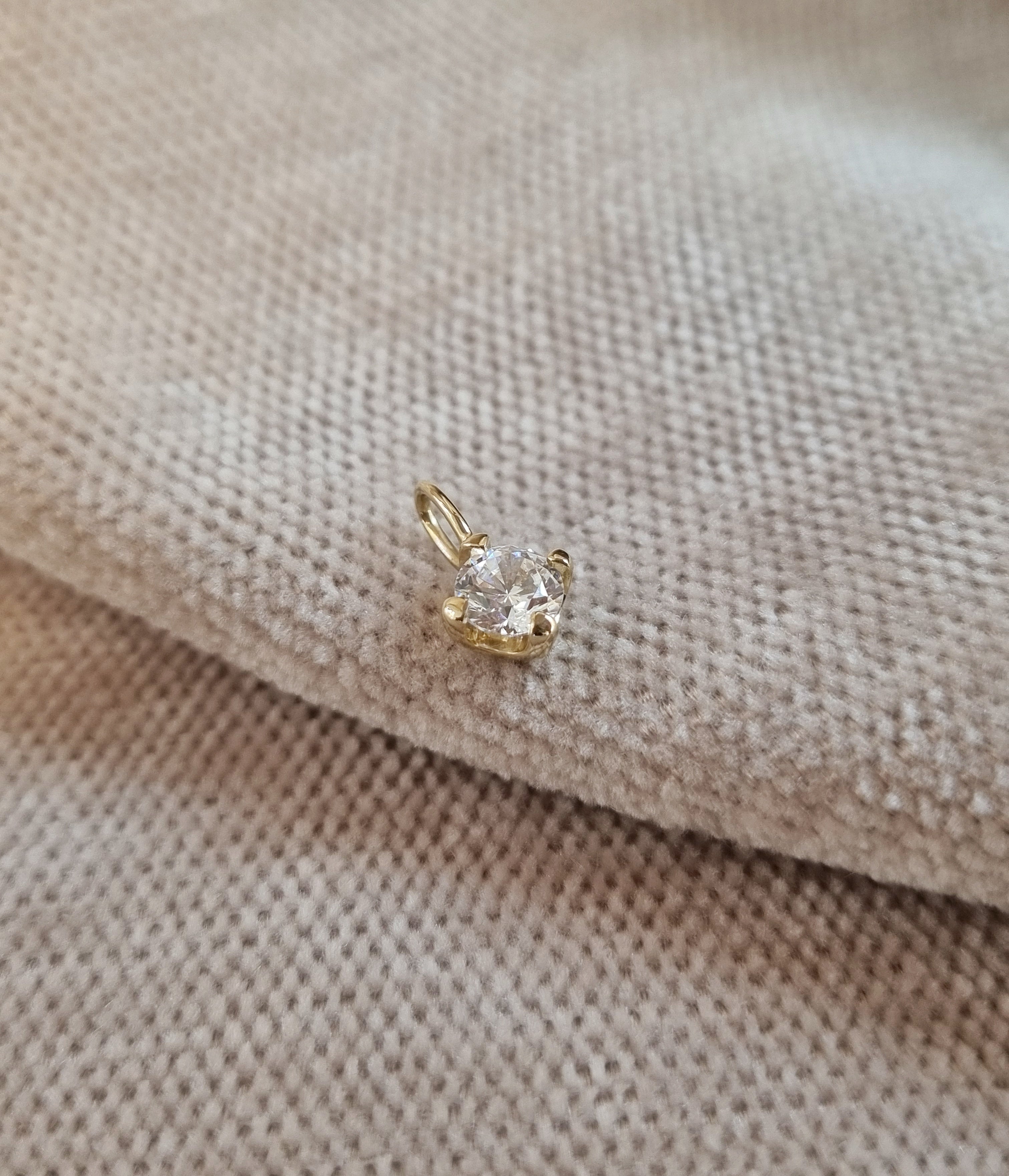 Bidstrup 14kt Solitaire Vedhæng med 5mm Zirkonia