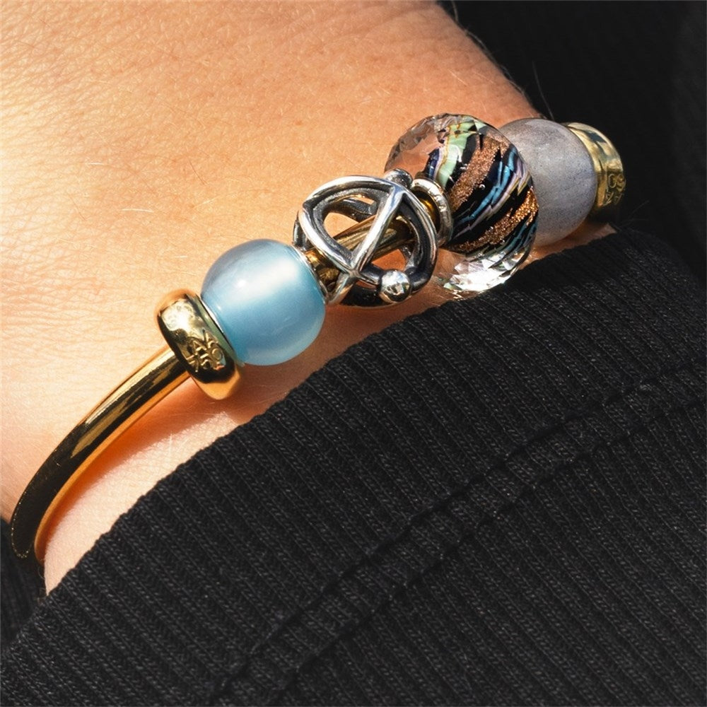 Trollbeads/Troldekugler Rund Lyseblå Agat TSTBE-00037