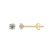 Støvring Design Forgyldt ørestik med 4mm Zirkonia med 4 Grabber F10148954