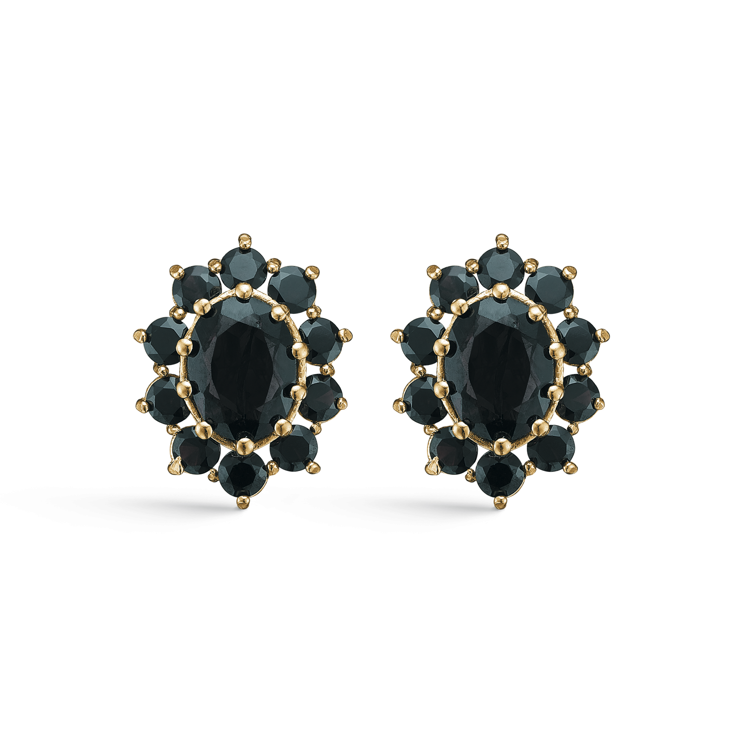 Støvring Design Forgyldt Ørestikker med Oval Granat F10253002